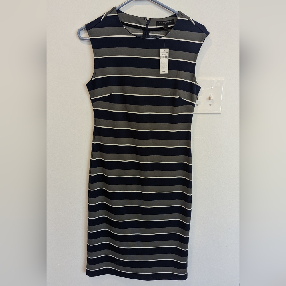 Banana Republic Factory striped shift midi dress, size 2